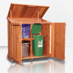 Wooden Garbage Can Storage Bin