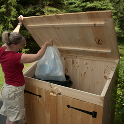 Cedar or Pine Outdoor Wooden Garbage Trash And Recycling Bins