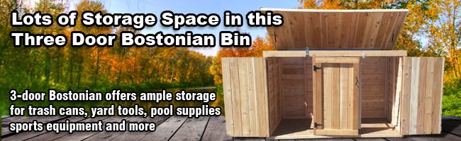 Large 3 door storage bin