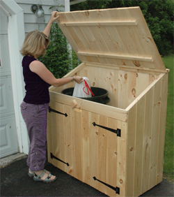 Cedar Outdoor Storage Sheds For Trash Can and Recycling ...