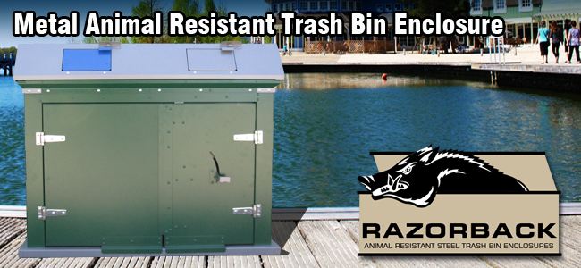 Razorback metal trash enclosure ENC904