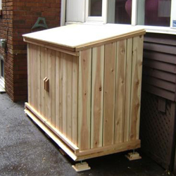 Large Cedar Storage Sheds Holds Cans, Tools and Garden Supplies Images ...